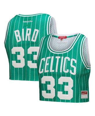 Mitchell & Ness - X Dannijo Women's Larry Bird Kelly Green Boston Celtics Fashion Cropped Basketball Jersey
