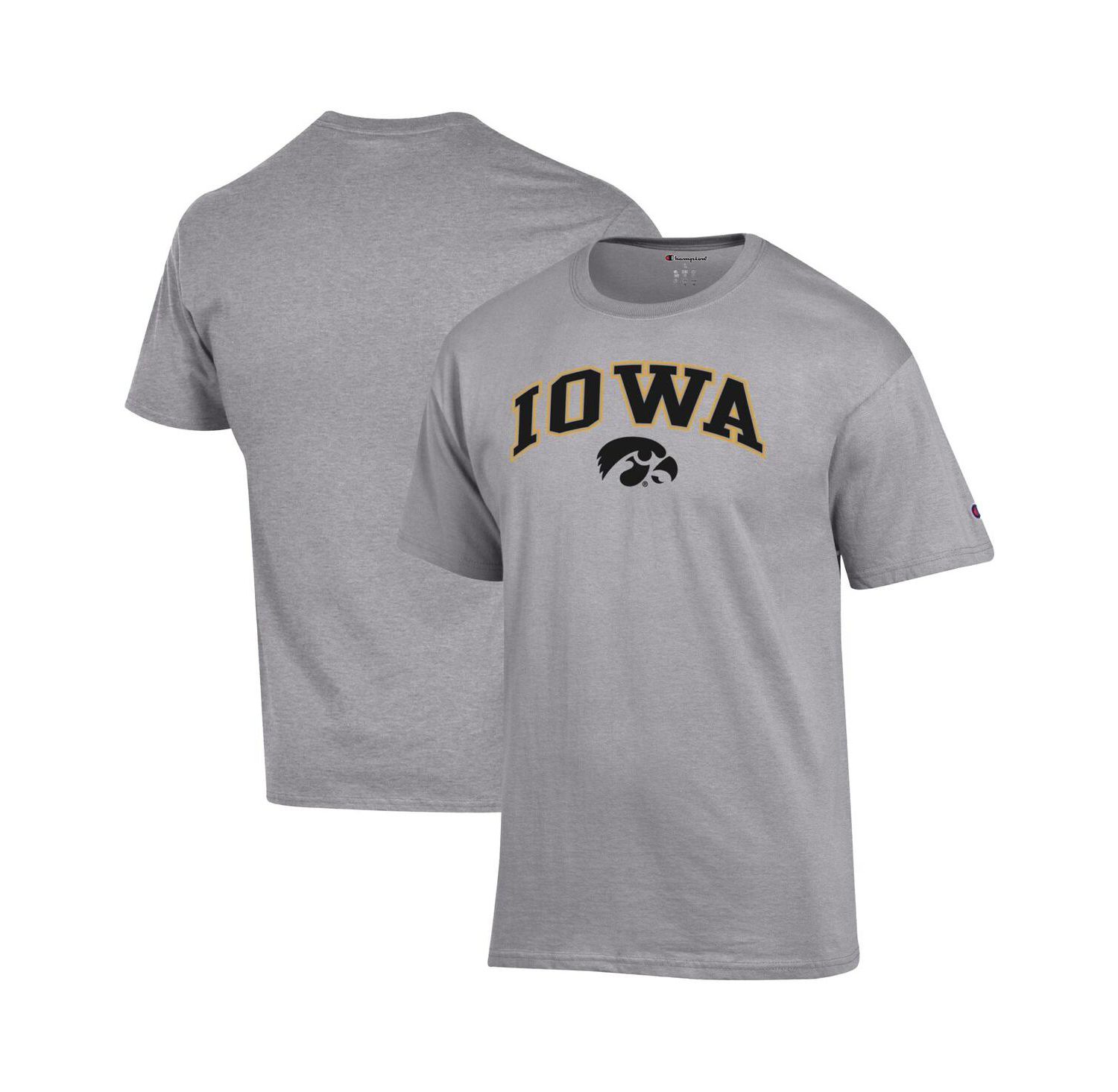 Men's Heather Gray Iowa Hawkeyes Arch Over Logo T-Shirt