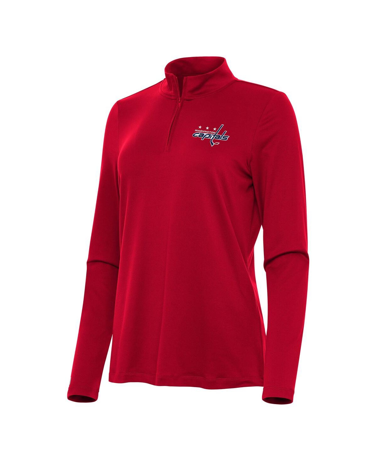 Women's Red Washington Capitals Reprocess Quarter-Zip Top - Red