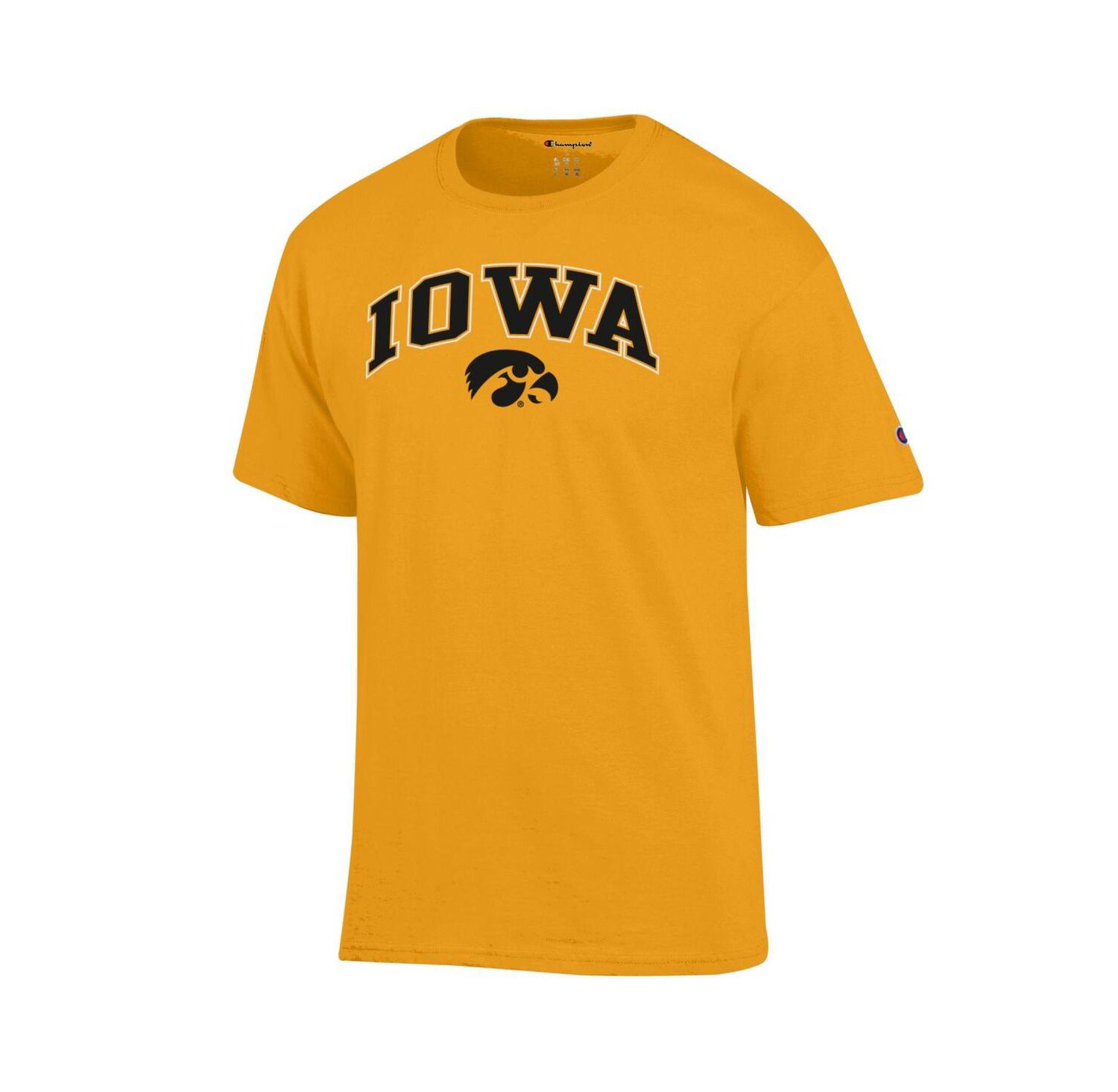 Men's Gold Iowa Hawkeyes Arch Over Logo T-Shirt