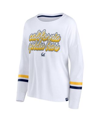 Women's White Cal Bears Retro Power Striped Long Sleeve T-Shirt