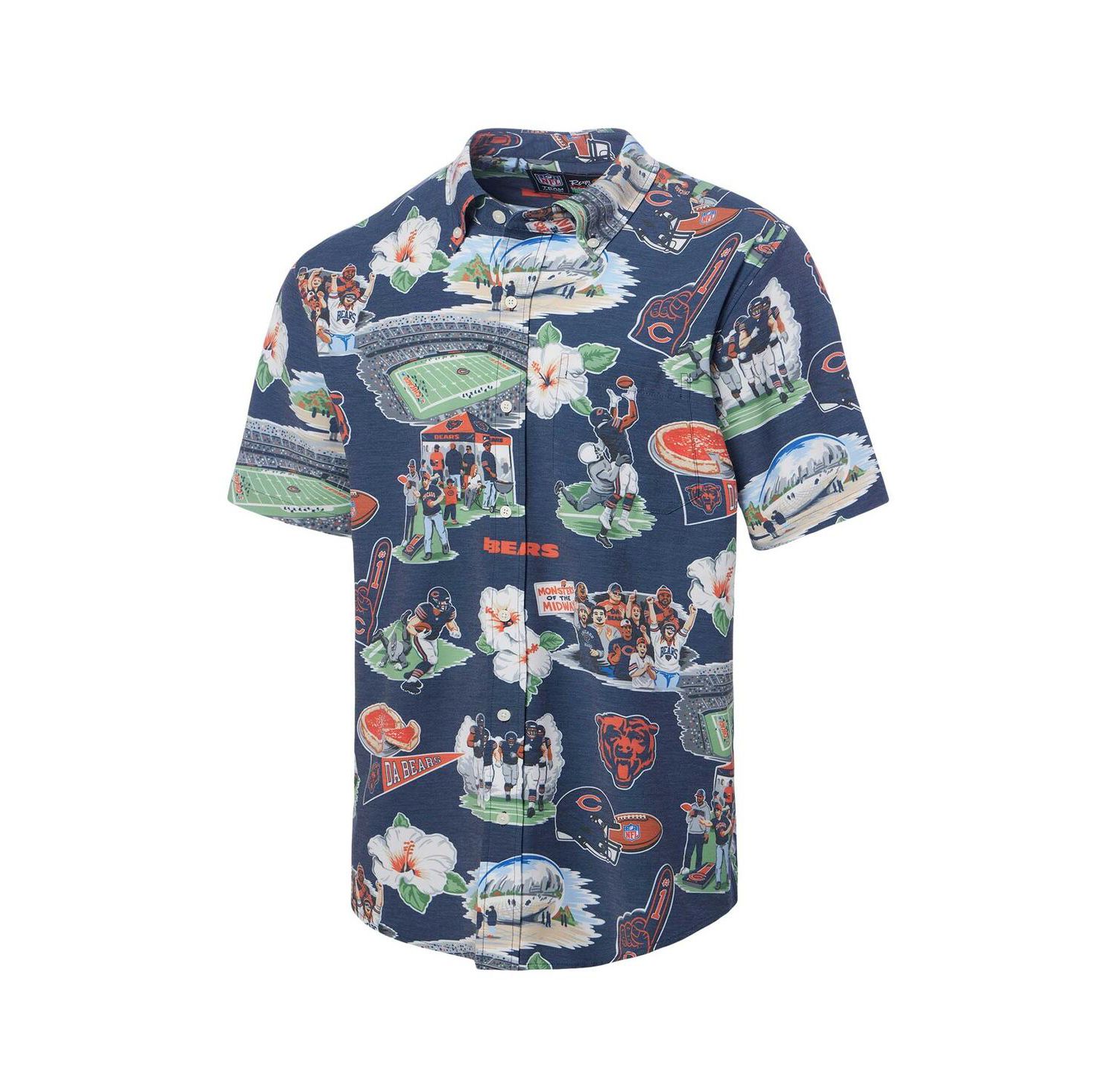 Men's Navy Chicago Bears Scenic Button-Down Shirt