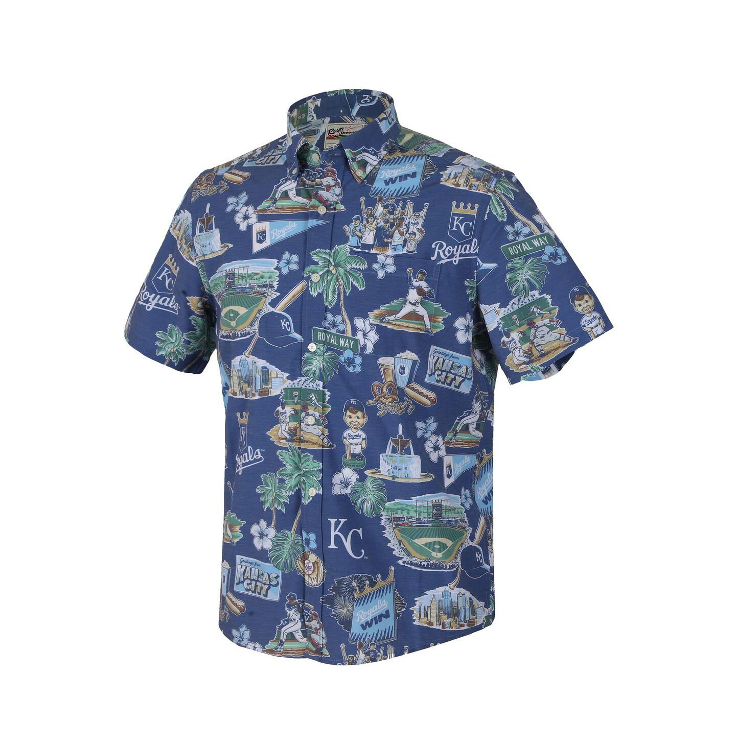 Мужская рубашка Reyn Spooner Royal Kansas City Royals Scenic Tri-Blend Button-Down — фото 2