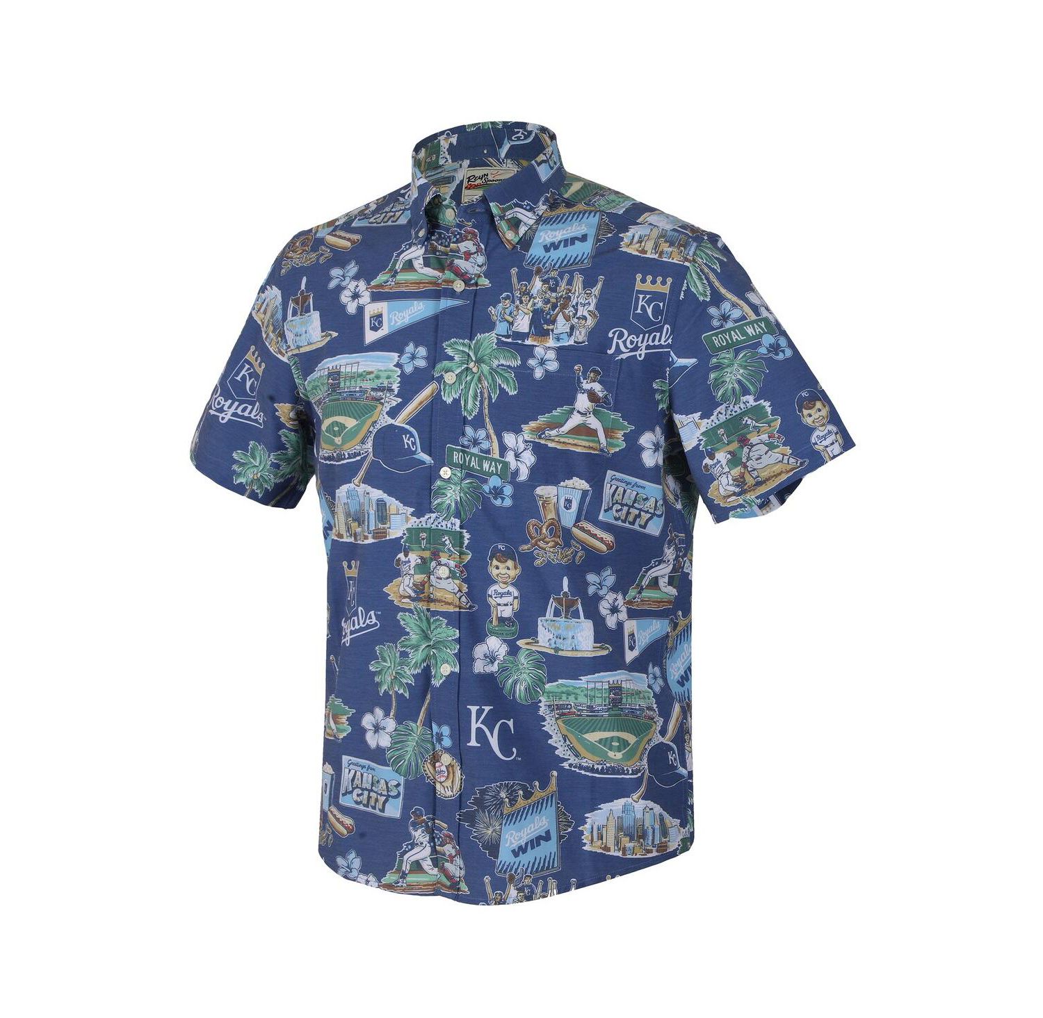 Men's Royal Kansas City Royals Scenic Tri-Blend Button-Down Shirt