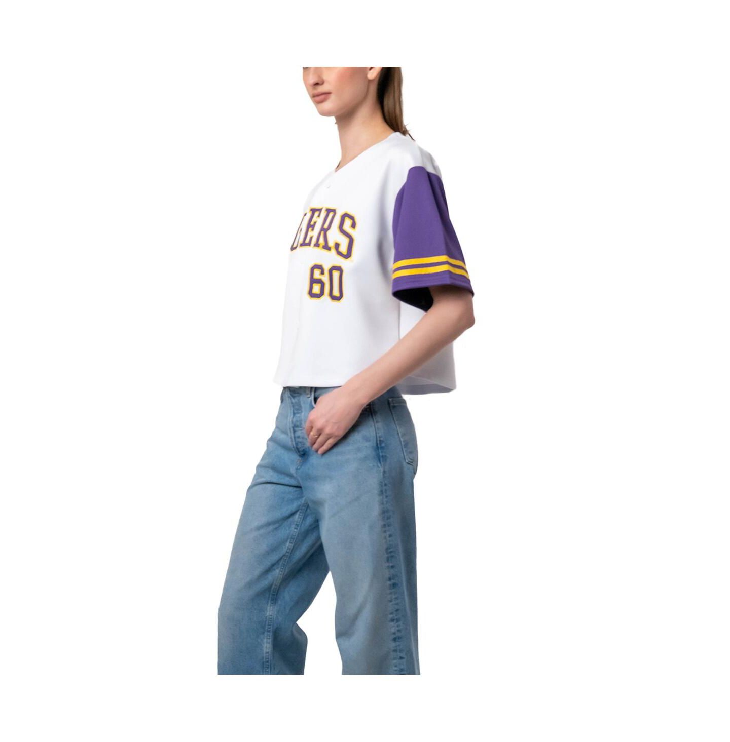 Женская футболка Established & Co. White LSU Tigers Baseball Jersey Cropped — фото 2