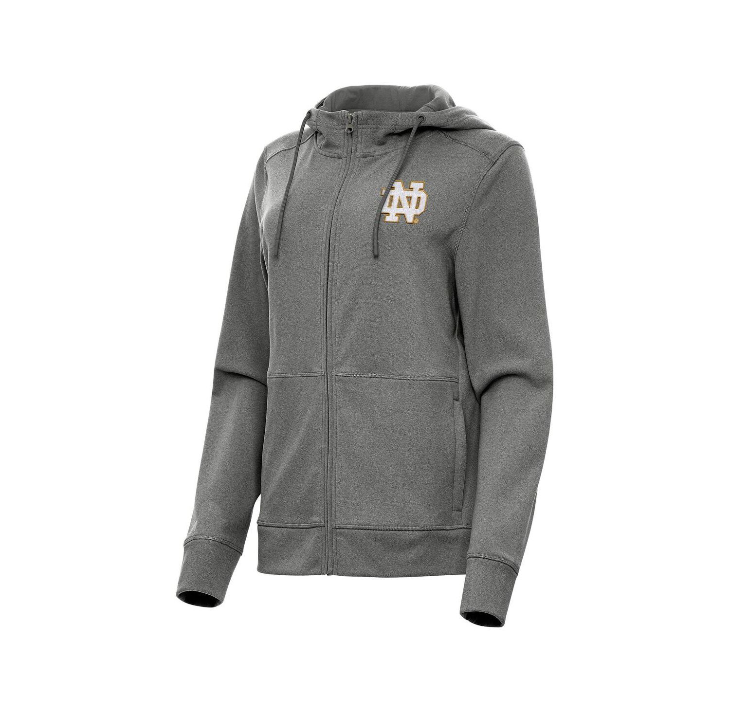 Women's Heather Black Notre Dame Fighting Irish Seeker Full-Zip Hoodie