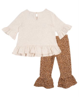 Baby Girls 2-Piece Fall Treat Top and Cheetah Leggings Set