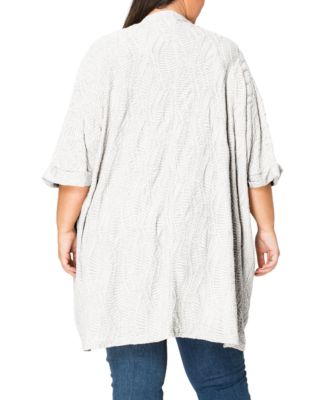 Plus Size Spiral Wave Texture Dolman Cardigan Sweater