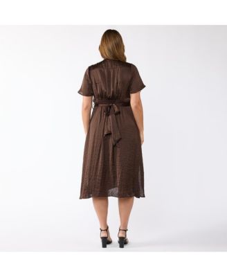Plus Size Mirage Oasis Satin Wrap Dress