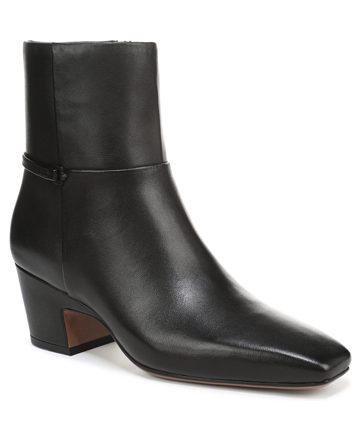 Women's Saydie Square Toe Pull On Short Boots - Black Croc Print Leather