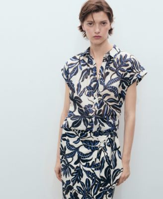 Women's Knot Detail Printed Skirt