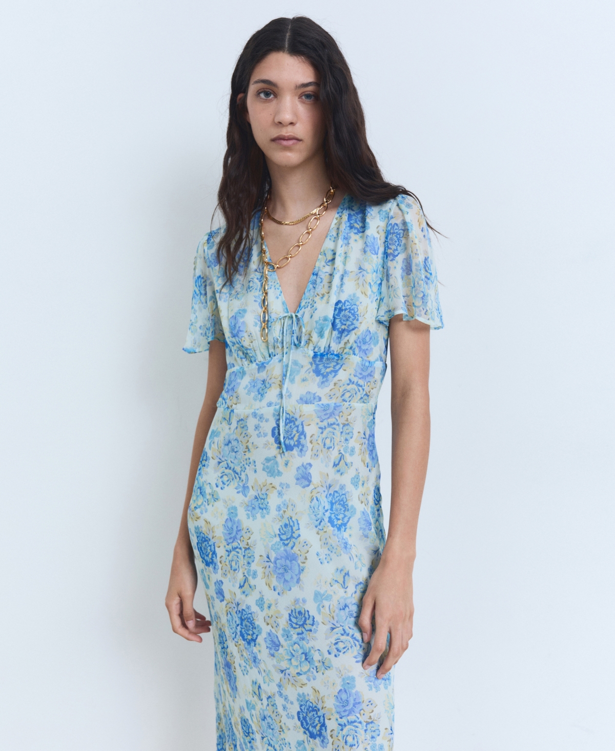 Shop Mango Women's Short Sleeves Floral Dress