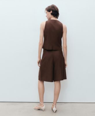 Women's Linen-Blend Suit Bermuda Shorts