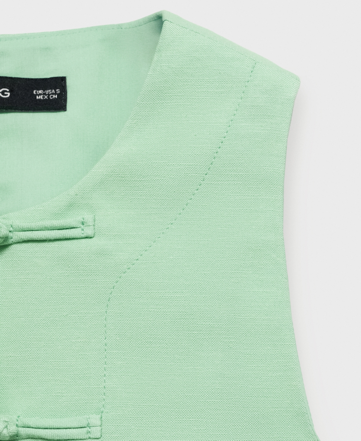 Mango Linen-blend Suit Waistcoat Pastel Green In Green