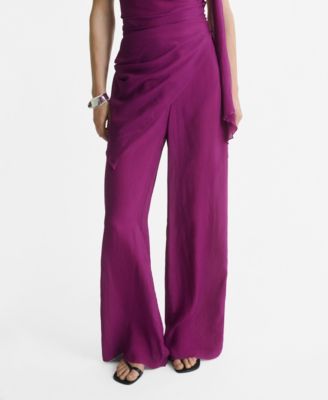 MANGO - Women's Flowy Straight-Fit Trousers