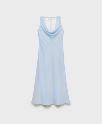 MANGO - Women's Draped Neck Midi Dress