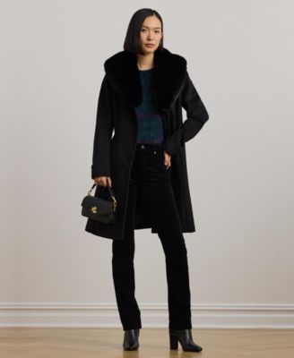 Women's Faux-Fur-Collar Coat