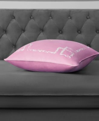 Lattice Embroidered Velvet Decorative Pillow, 20" x 20"