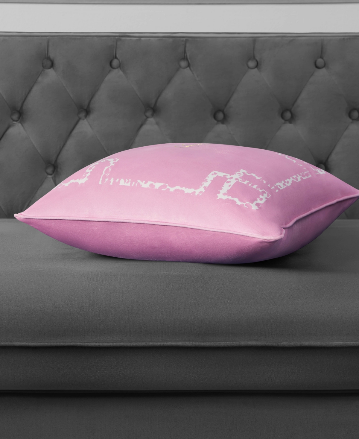Juicy Couture Lattice Embroidered Velvet Decorative Pillow, 20" X 20"