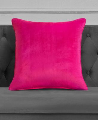 Lattice Embroidered Velvet Decorative Pillow, 20" x 20"