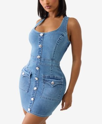 Women's Scoop Neck Denim Dress