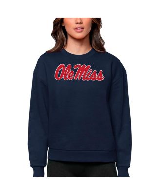 Antigua - Women's Navy Ole Miss Rebels Victory Crewneck Pullover Sweatshirt