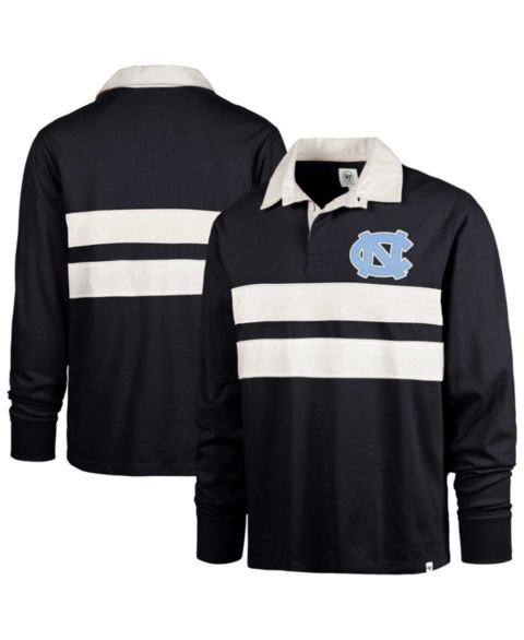 Мужские рубашки '47 Brand Navy North Carolina Tar Heels Clubhouse Knox Thames Long Sleeve Rugby Polo Shirt