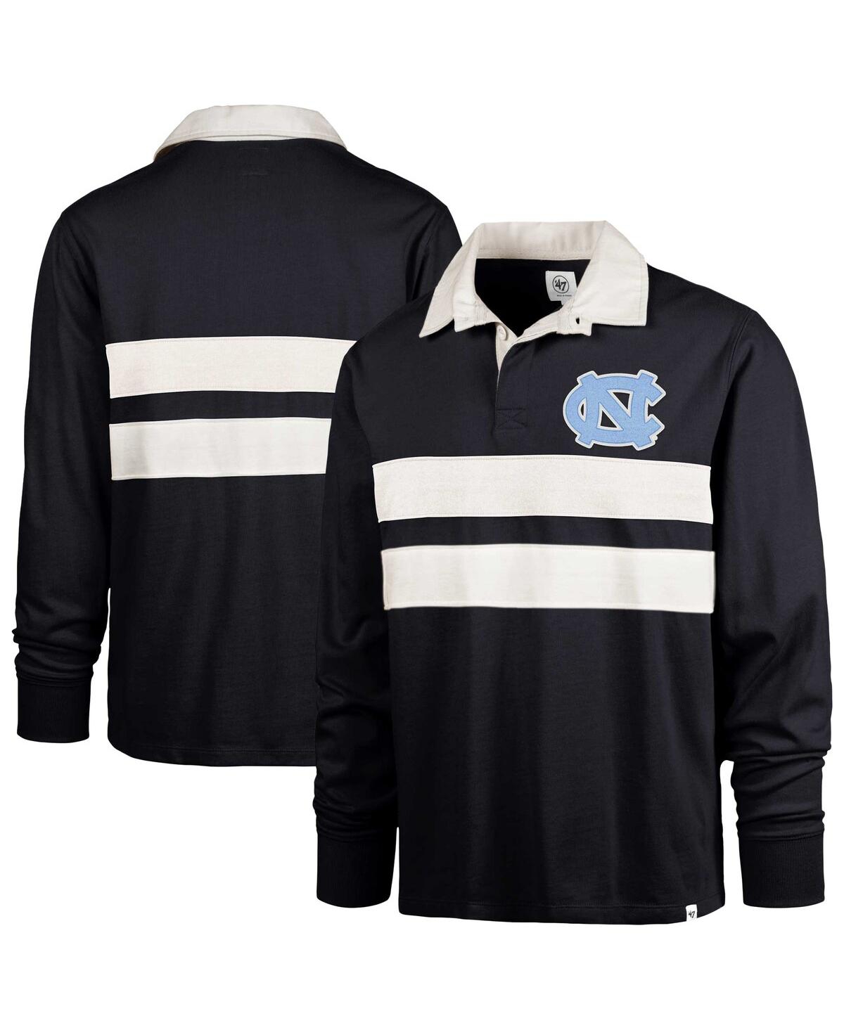Men's Navy North Carolina Tar Heels Clubhouse Knox Thames Long Sleeve Rugby Polo Shirt - Navy