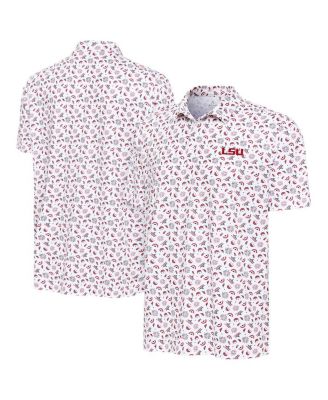 Antigua - Men's White LSU Tigers Independence Day Polo Shirt