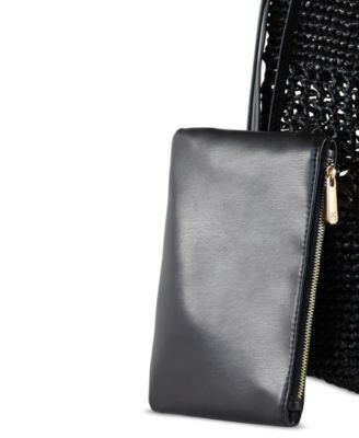 Marcie Open Weave Raffia Bucket Bag