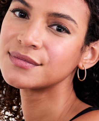 Diamond Hoop Earrings (1 ct. t.w.) in 14k White Gold or 14k Yellow Gold, Exclusively at Macy's