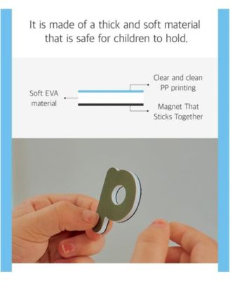 Hattung Magnetic Alphabet Set Extra-Thick, Multicolor Letters with Matching Flashcards - Safe, Non-Toxic Foam for Early Learning, Spelling, Vocabulary