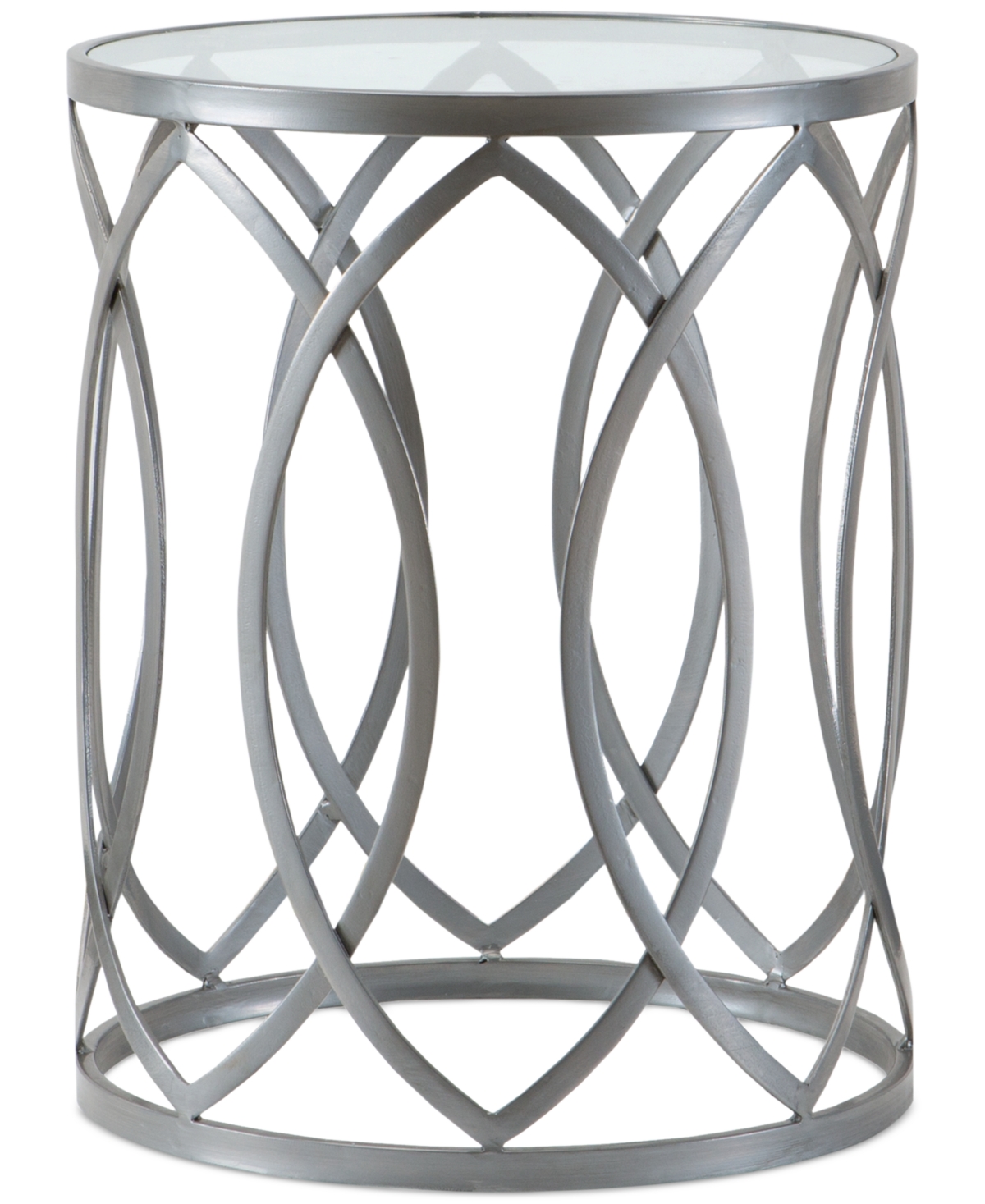 Shop Madison Park Arlo Metal Eyelet Accent Table In Gray