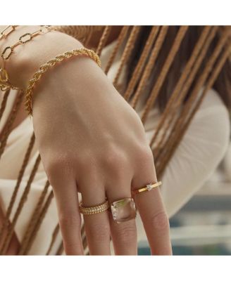 Intertwined Rope Statement Bracelet & Adjustable Ring Set