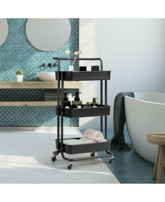 3-Tier Rolling Utility Storage Cart with Casters