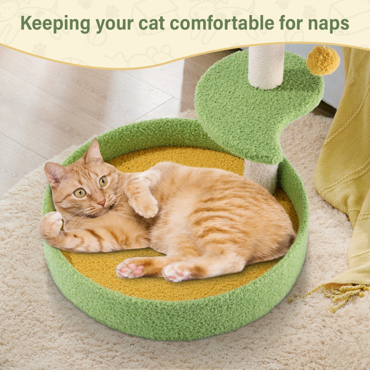 Sugift Multi-layer Cat Tree with Perch and Hanging Ball