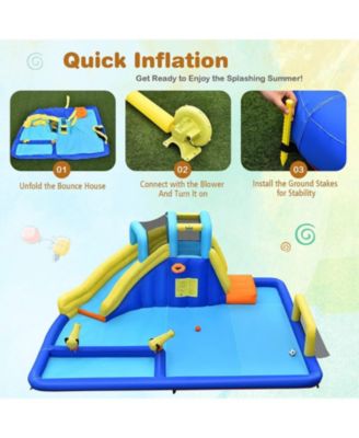 6-in-1 Inflatable Water Slides with Blower for Kids