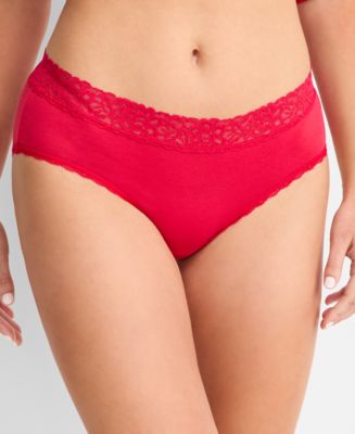 State of Day Women's Cotton Blend Lace-Trim Hipster Underwear