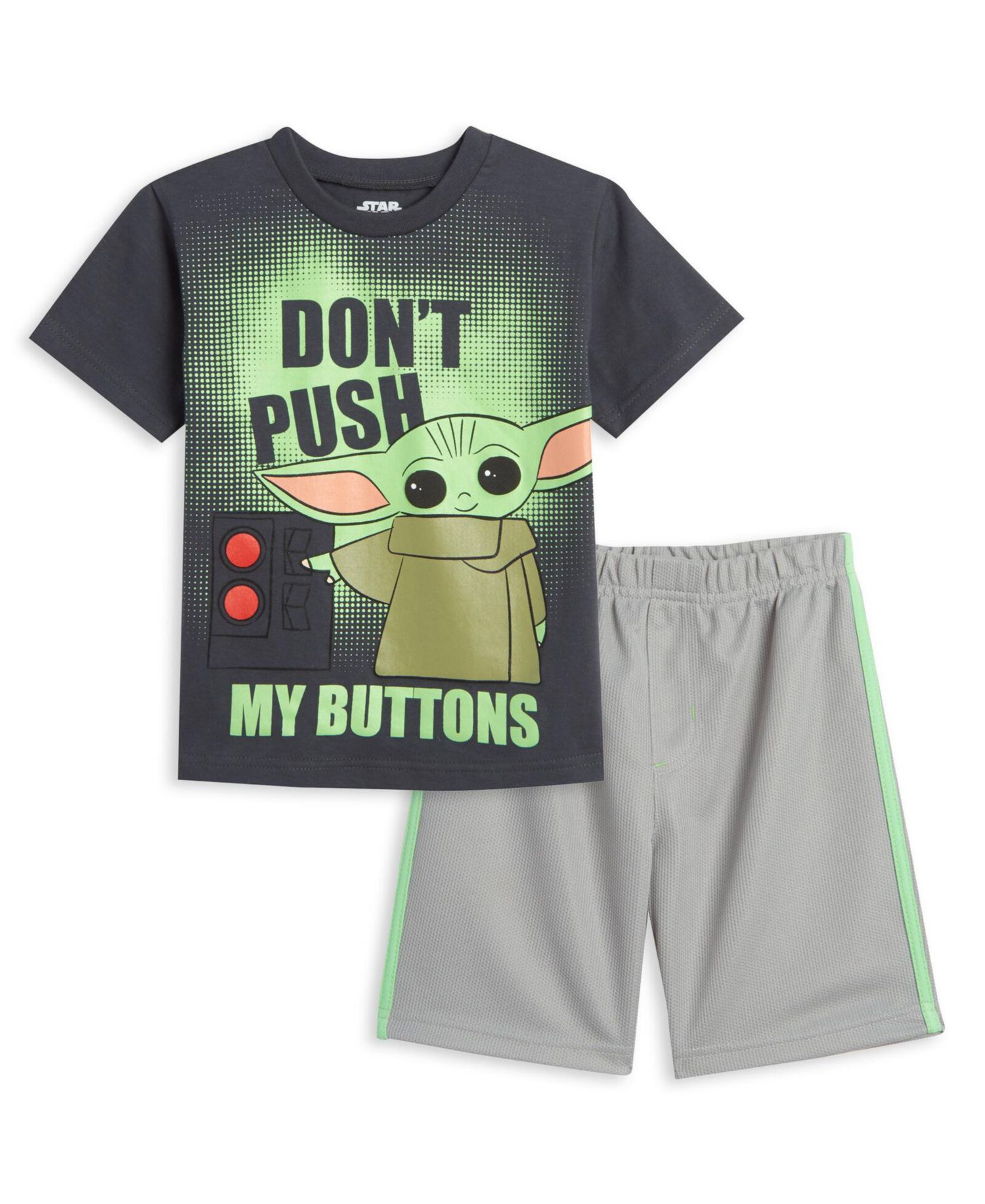 Baby Boy's (12M-18M) The Mandalorian Yoda T-Shirt and Mesh Shorts Outfit Set