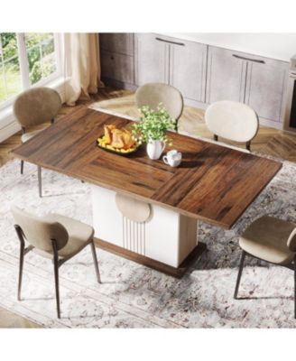 55" Rectangular Dining Table for 4 to 6 People, Dining Room & Living Room