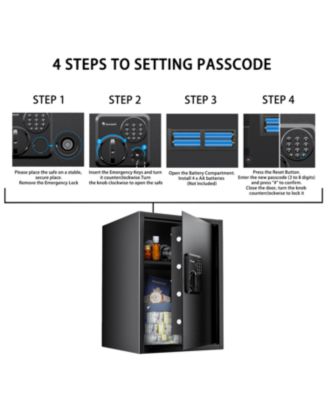 (14.2"x12.99"x19.7")1.8 Cubic Feet Security Home Safe with Digital Keypad & Fireproof Bag, Fire-Resistant Security Box for Jewelry, Cash, Guns