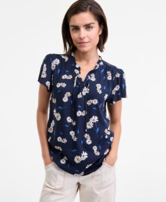 Tommy Hilfiger - Women's Daisy Lace-Up Ruffled Blouse