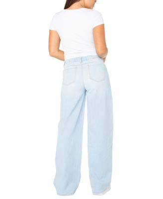 Juniors' Drawstring-Waist Wide-Leg Jeans