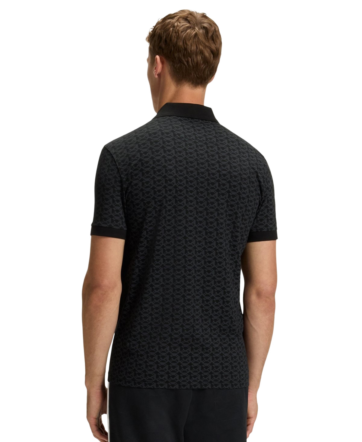 Hugo Boss Boss By  Men's Stretch Cotton Printed Paddy Polo Shirt In Black