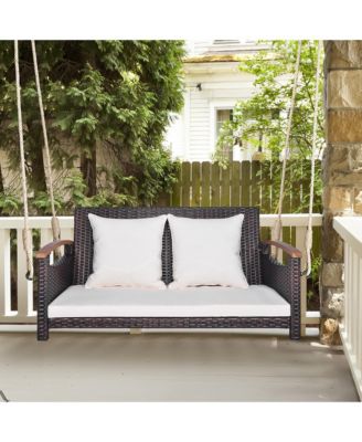 2-seater hanging swing porch swing PE wicker swing outdoor hanging swing garden poolside