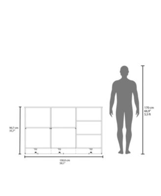 Mars Kitchen Island Two Cabinets, Three Open Shelves, Black Wengue