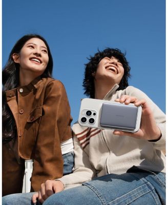 Picogo 5000mAh Ultra-Slim MagSafe Power Bank, Card-Size Wireless Charger with USB-C Braided Cable, Black