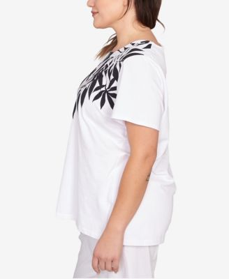 Plus Size Palm Print Top