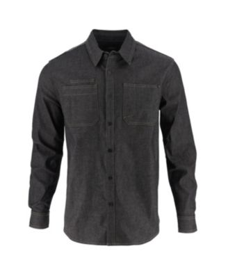Men's Vintage Stretch Denim Long Sleeve Button Up Shirt