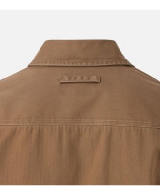 Men's Stone Wash Herringbone Button Up Overshirt